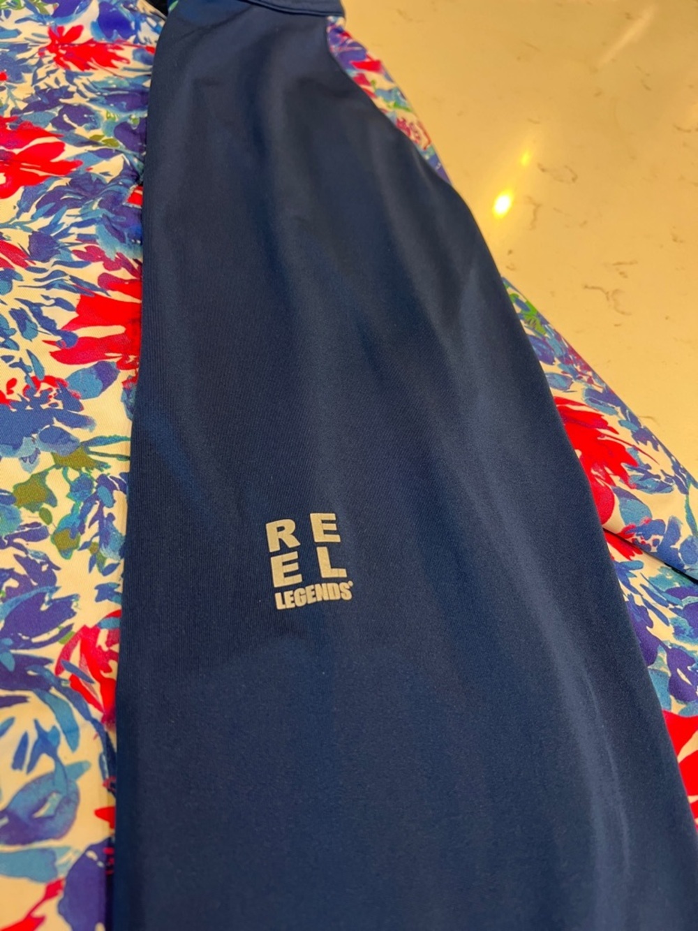 Reel Legends Reel-Tec Long Sleeve Floral Quarter Zip Performance Top XL - Picture 4 of 7
